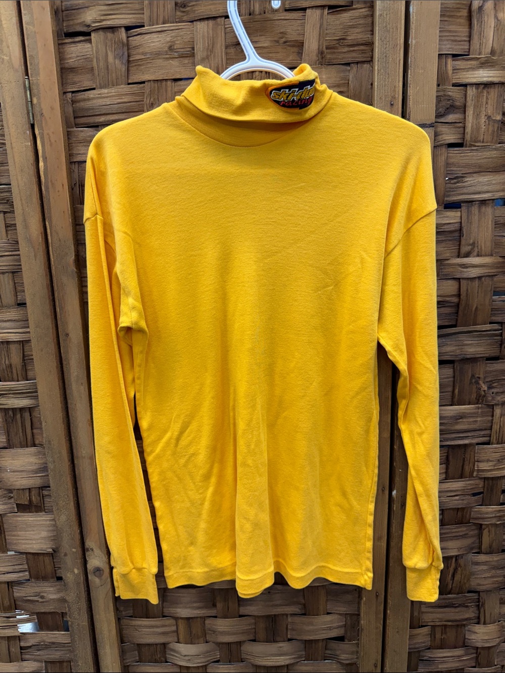 Men's Ski Doo Racing Yellow Turtleneck Sweater - Slim Long Sleeve